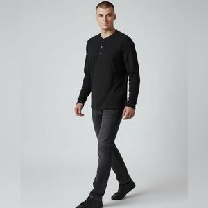 Patagonia Black Capilene Henley Shirt Size Large